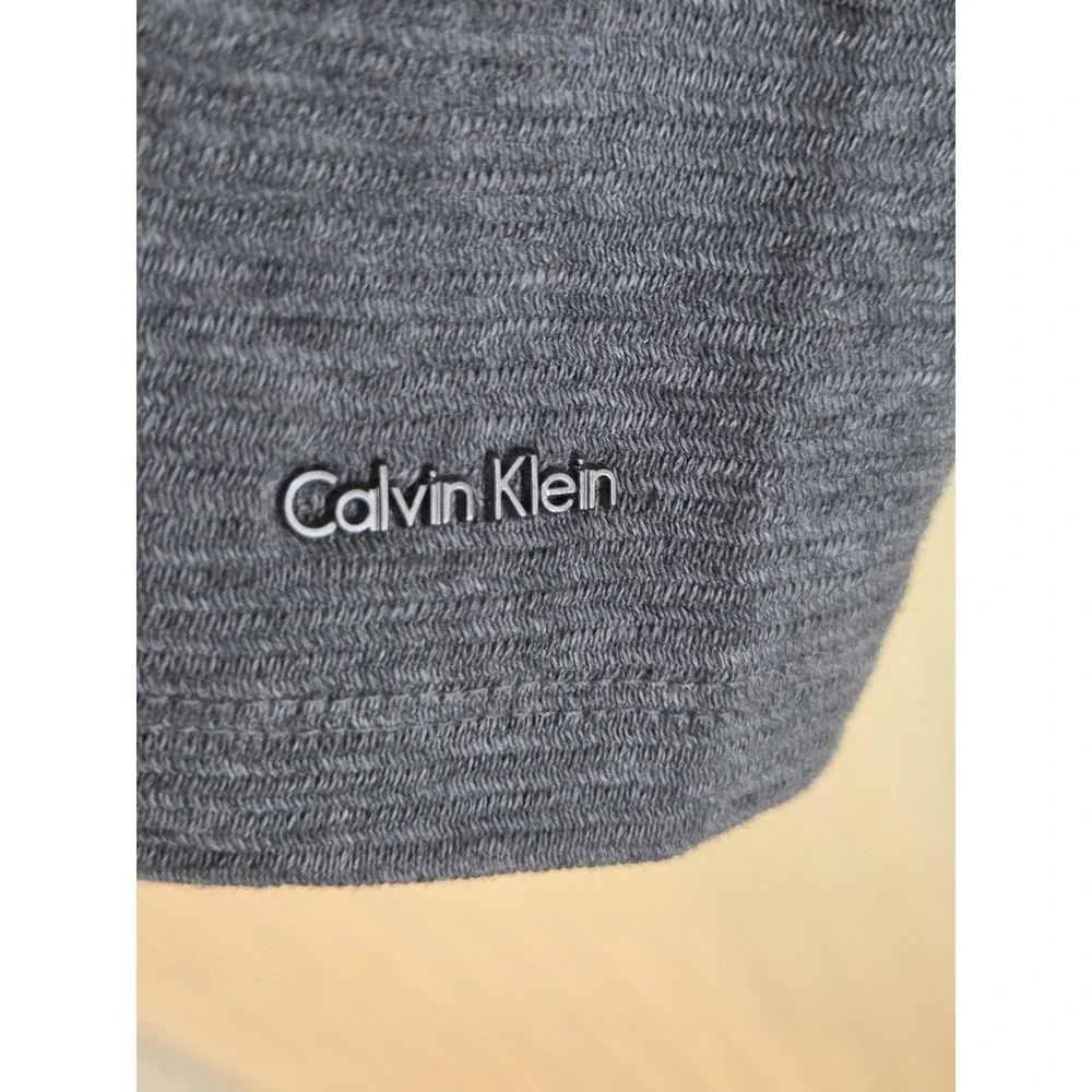 Calvin Klein Sweater Mens 2XL Gray Shawl Collar Button Pullover Knit Lightweight - Picture 4 of 8